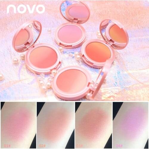 Novo 4 Colors Face Blush Palette Makeup Natural Mineral Powder Blusher Cheek Face 3D Contour Brighten Easy to Wear Texture Blush
