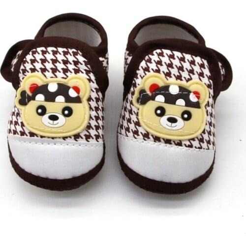 Baby Boy Shoes Plaid Cartoon Pattern Anti-Slip Newborn Baby Shoes Casual Walking Shoes Toddler Soft Soled First Walkers
