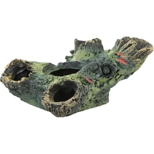 Polyresin Hollow Out Trunk Tree Wooden Tank Aquarium Ornament Decor