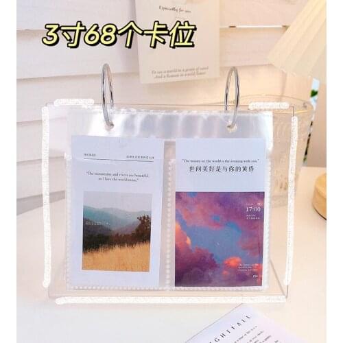 Simple 3 "small card storage page turning to take convenient acrylic desktop table polaroid photo album J05