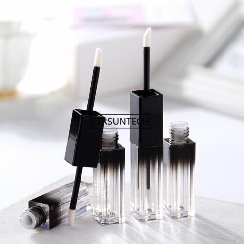 50pcs Empty Double Head Lip Gloss Tubes Gradient Black Lipstick Packaging Container DIY Makeup Lip Balm Packing Bottle F3286