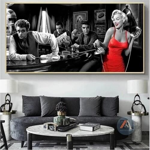 Retro Popular Art Fashion Aesthetics Marilyn Monroe Poster and Prints Canvas Painting Wall Art for Living Hostel Room Home Decor