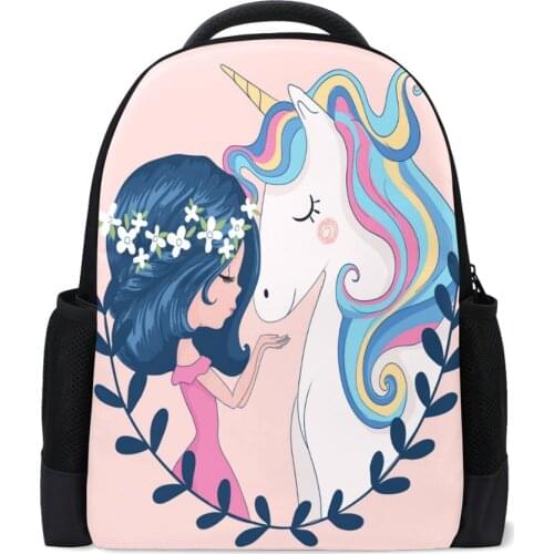The maiden and the Unicorn Backpack School Bags For Teenange Boys Girls polyester Backpacks School Book Bags Teenangers Mochila