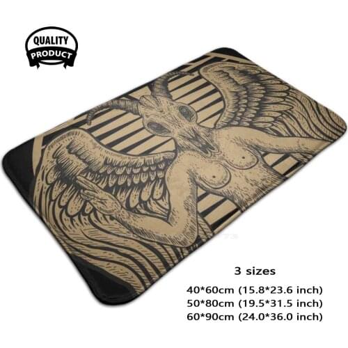 Satan Goat Pentagram Baphomet Demon Soft House Family Anti-Slip Mat Rug Carpet Pentagram Satan Devil Baphomet 666 Occult