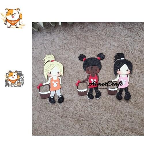 Cute Baby Girl Metal Cutting Dies Scrapbooking Stencil DIY Decorative Embossing Craft Die Cuts Card Making New Dies For 2019