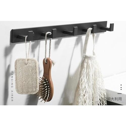 Thicken Space Aluminum Robe Hooks Wall Hang Mounted Towel Hook White / Black Painted Clothes Hook Bathroom Hardware