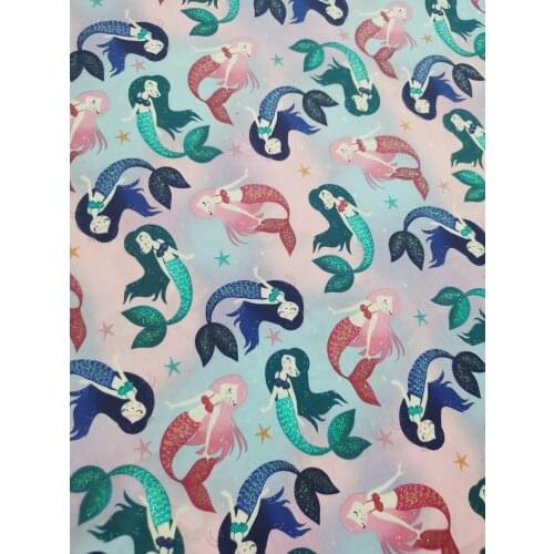 Cotton Fabric 50cm X 30cm Patterns For Mermaid Poker Queen Skull Rabbit Music Bird Flower Check Halloween DIY Patchwork