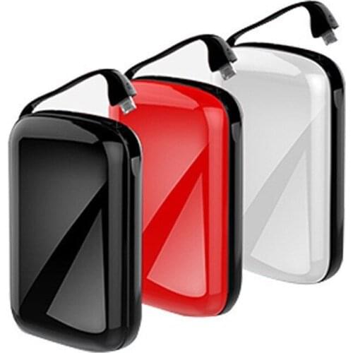 Mini Power Bank 30000mAh One-way Quick Charger External Battery for Phone Portable Charger Digital Display Built in Cables