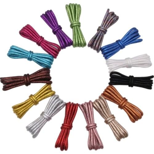 Weiou Stunning Pearly-lustre Rounded Glitter Shoe Laces Golden Colorful Shoelaces White Pearl Shoestring For Sports Canvas Shoes