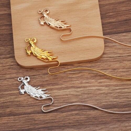 10 Pieces Phoenix Shape Metal Hair Sticks Hairpins Curved Hair Chopsticks Hairwear DIY Hair Accessories For Women