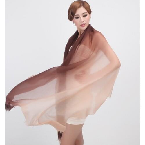 Super big size 100%goat cashmere women thin scarfs shawl pashmina gradient color 100x240cm wholesale retail