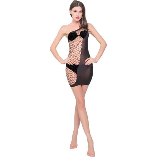 Women Sexy Lingerie Black Fishnet Mesh High Elasticity underwear intimates Exotic Apparel Baby Dolls sexy porno costumes