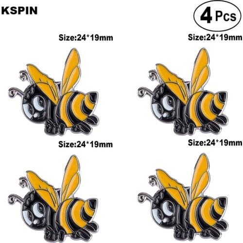 Lovely bee Lapel Pin Badge Brooch Icons 4pcs