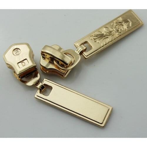 1000sets/lot) Customized zinc Alloy metal zipper sliders, electroplating zipper puller with brand name logo