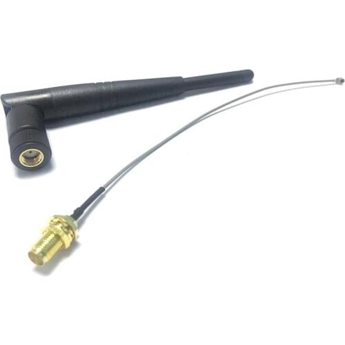 2.4Ghz 3dbi Omni Wifi Antenna RP-SMA Connector Wireless Adapter + RP-SMA Female to u.fl/IPX Cable 15CM Long
