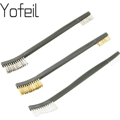 3Pcs Brush Double-end Gun Cleaning Tool Rifle Cleaner Kit Paintball Airsoft Army Durable Stainless Steel Hunting Gun Brush