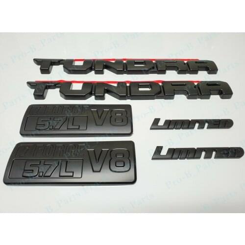 6PCS NEW BLACKOUT EMBLEMS OVERLAY KIT FIT FOR 2014-2020 TUNDRA V8 LIMITED