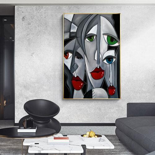 Abstract Red Lips Women Canvas Painting Print Wall Art Picture For Living Room Home Decor Wall Decoration Frameless