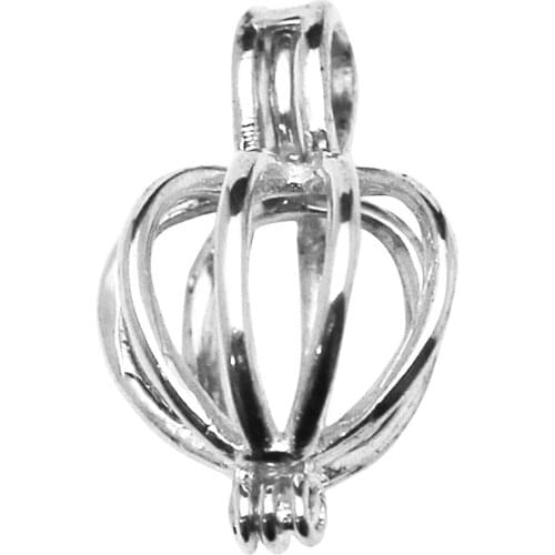 Beadsnice ID27520smt17 Ball Sterling Silvet Cage Pendant Pearl Cage for Necklace Making Jewelry Supply