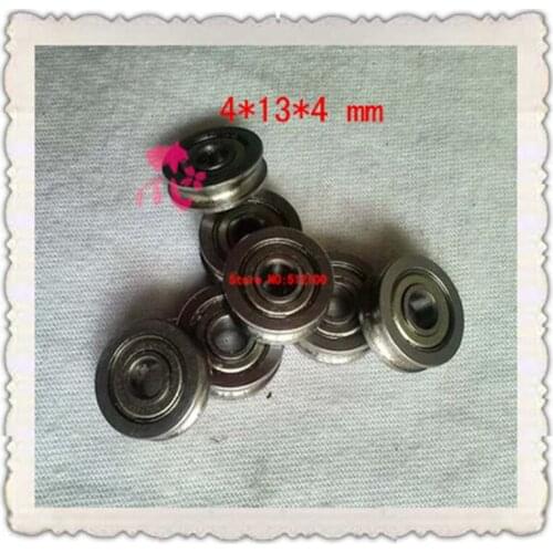 Free shipping 50PCS U604ZZ Walking guide rail groove type U groove pulley bearings embedded 604UU 4*13*4mm