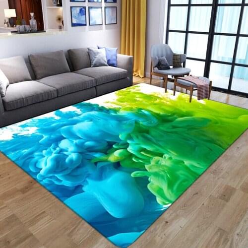 Geometric 3D Printing Large Carpets For Living Room Bedroom Non-Slip Area Rugs Flannel Modern Home Decoration Washable Floor Mat