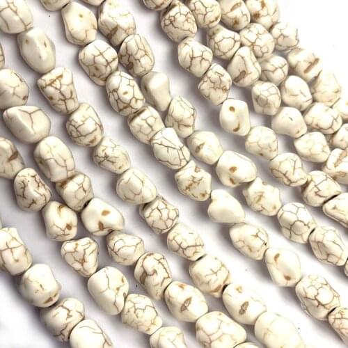 Irregular shape natural stone beads White Turquoises bracelet necklace jewelry for DIY jewelry birthday gifts size 9-13/14-18mm