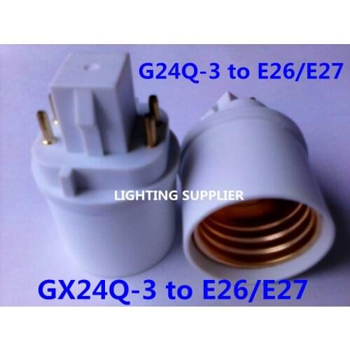 5pcs G24Q-3 to E26/E27 LED socket adapter G24Q-E26/E27 Converter GX24Q to E26/E27 Extender 4Pin GX24Q-E26/E27 base lamp holder