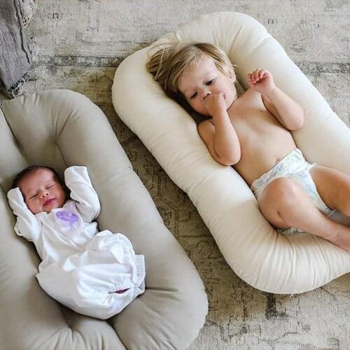 Baby Nest Portable Baby Bed Newborn Baby Lounger Boys Girls Cotton Crib Cradle Bassinet Bumper Carrycot Co Sleeper Bed 72*45Cm