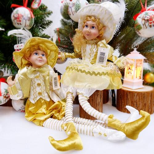 Elf Couple Plush Dolls Elves Toys Christmas Tree Pendant Ornaments Hanging Decoration Navidad New Year Festival Gifts for Kids