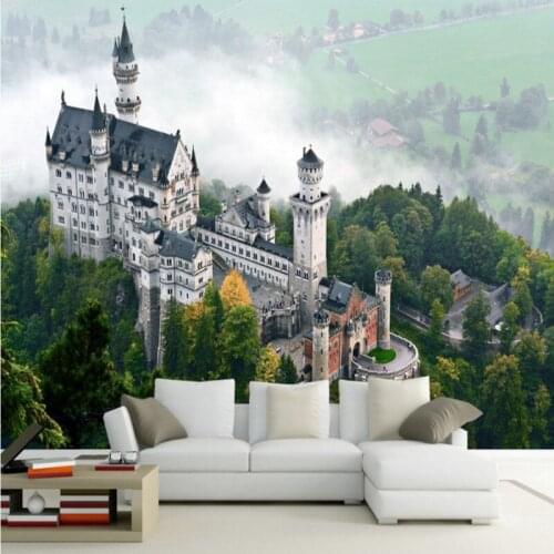Photo wallpaper European castle ancient building TV sofa background wall paper living room restaurant wallpaper mural