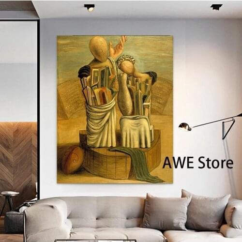 De Chirico La commedia e la tragedia 1926 Canvas Painting For Living Room Home Decoration Oil Painting Canvas Wall Art Painting