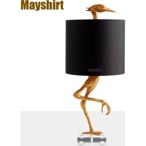 Creative Resin Ostrich Led Table Lamps Fashion Art Deco Table Light for Living Room Designer Hotel Bedroom Study Home Deco Lamp