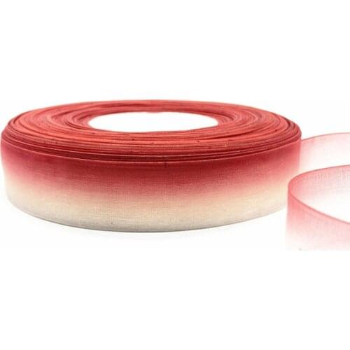 5 Yards/Lot 25mm Gradient color Organza Ribbons for Wedding Home Decor DIY Gift Wrapping Handmade Accessories #03