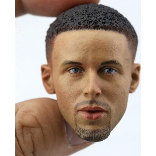 1/6 Scale Calm Stephen Curry Head Sculpt Basketball Star Male Soldier Head Carving Model Toys