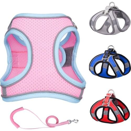 Newest Puppy Cat Dog Harness and Leash Set Reflective Pet Vest Harnesses for Small Medium Dogs Accessories Mascotas Supplies