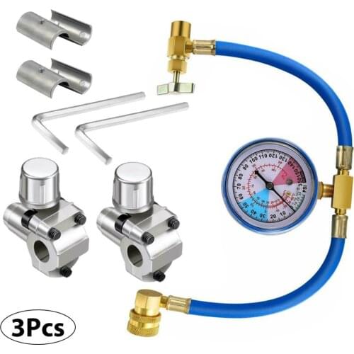 3pcs BPV31 Bullet Piercing Tap Valve Kit U-type Charging Hose Refrigerant Can Tank