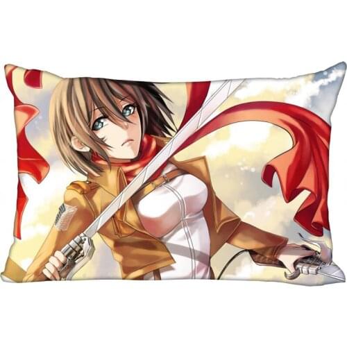 Attack On Titan Anime Pillow Cover Bedroom Home Office Decorative Pillowcase Square Zipper Pillow cases Satin Soft Fabric 10.10