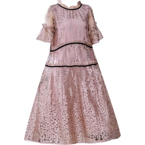 Pastel Elegant Luxurious Embroidery Vestidos Retro Boho Lining Ukraine Vacation Oversized Robe Summer Plus Size Dress Women