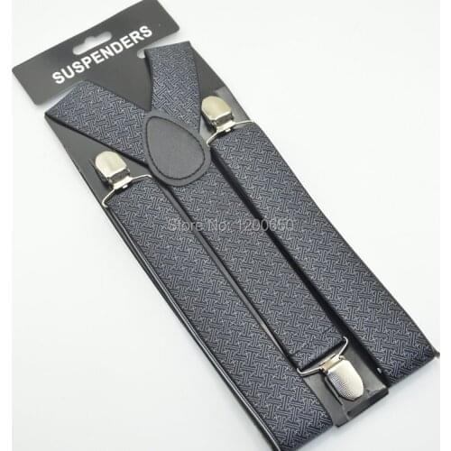 120cm Mens Unisex Clip-on Braces Elastic 3.5cm Wide black blackground s11 larger Suspenders Y-back Suspender Wholesale & Retail
