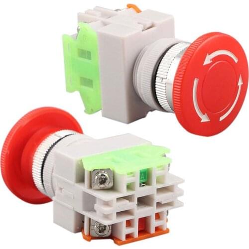 Self Lock E-stop Switch with Warning Cap Equipment Emergency Stop Push Button