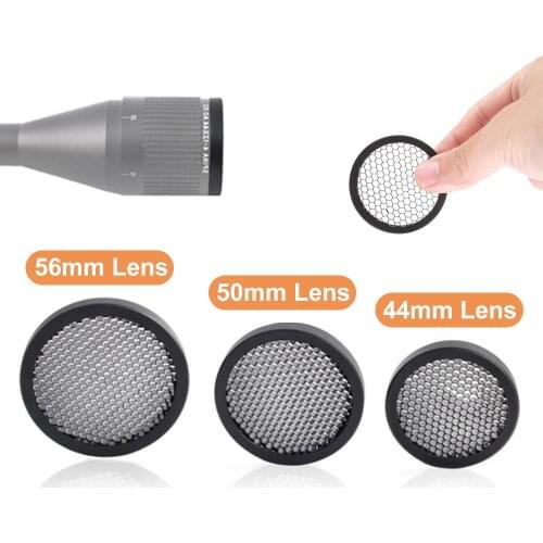 Tactical Rifle Scope Mesh Cover 44MM/50MM/56MM Anti-Reflection Sunshade Rifle Scope Killflash Hunting Optic Sight Accessories