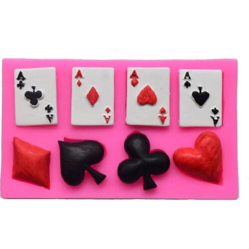 DIY baking tools playing card modeling silicone mold fondant cake chocolate silicone