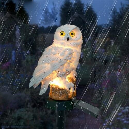 Outdoor Waterproof Garden Landscape Lamp Solar Power LED Handmade Hand Painted Parrot Lawn Light 5Z