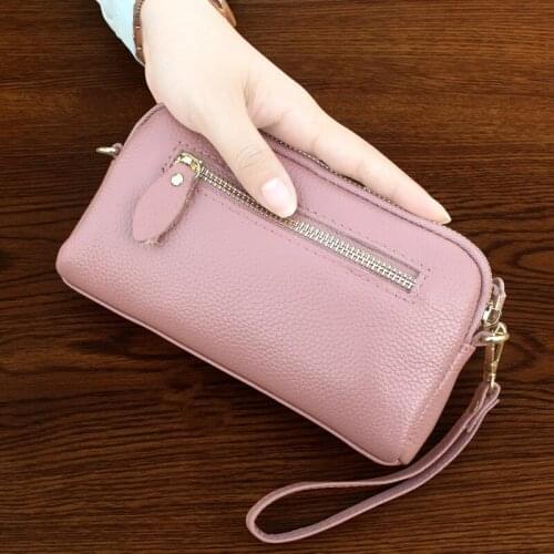 Capacity New Big Women Day Clutches Leather Long Wallet 6inch Phone Bag Casual Street String Money Bag Coin Purse 5 Colors