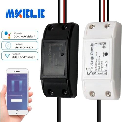 WiFi Smart Garage Door Opener Switch Voice Wireless Smart Life/Tuya APP Remote Open Controler with Alexa Google Home