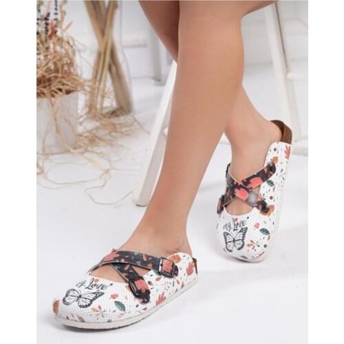 Womens Butterfly Pattern Orthopedic Sabo Slippers casual