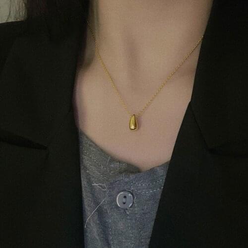 Goth Drip Shape Necklace For Women Vintage Gold Chain Necklace Pendants Korean Pop Womens Costume Jewelry Birthday Gift bijoux