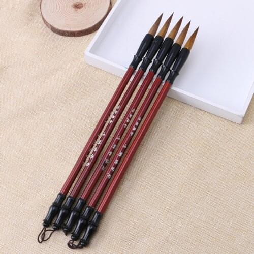 1PC Chinese Calligraphy Brush Pen Wooden Writting Brushes Wolf Hair Wash Painting Regular Script Couplets Writting Pen