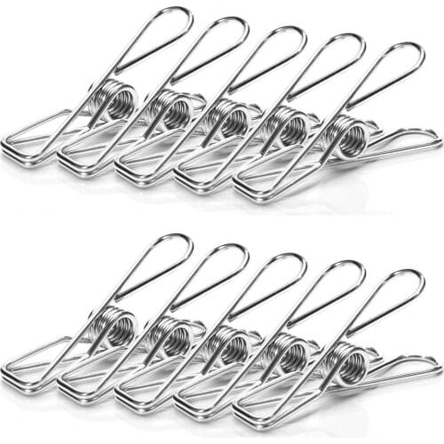 10pcs Clothes Pins for Laundry Clips Heavy Duty Multipurpose Stainless Steel Clothespins Metal Wire Utility Clips Drying Pegs