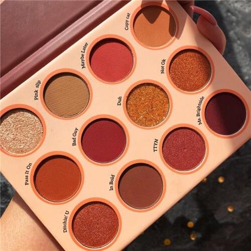 12 Color Eyeshadow Pallete Waterproof Shimmer Matte Makeup Pallete High Pigmented Glitter Metallic Eye Shadow Pallete Cosmetic